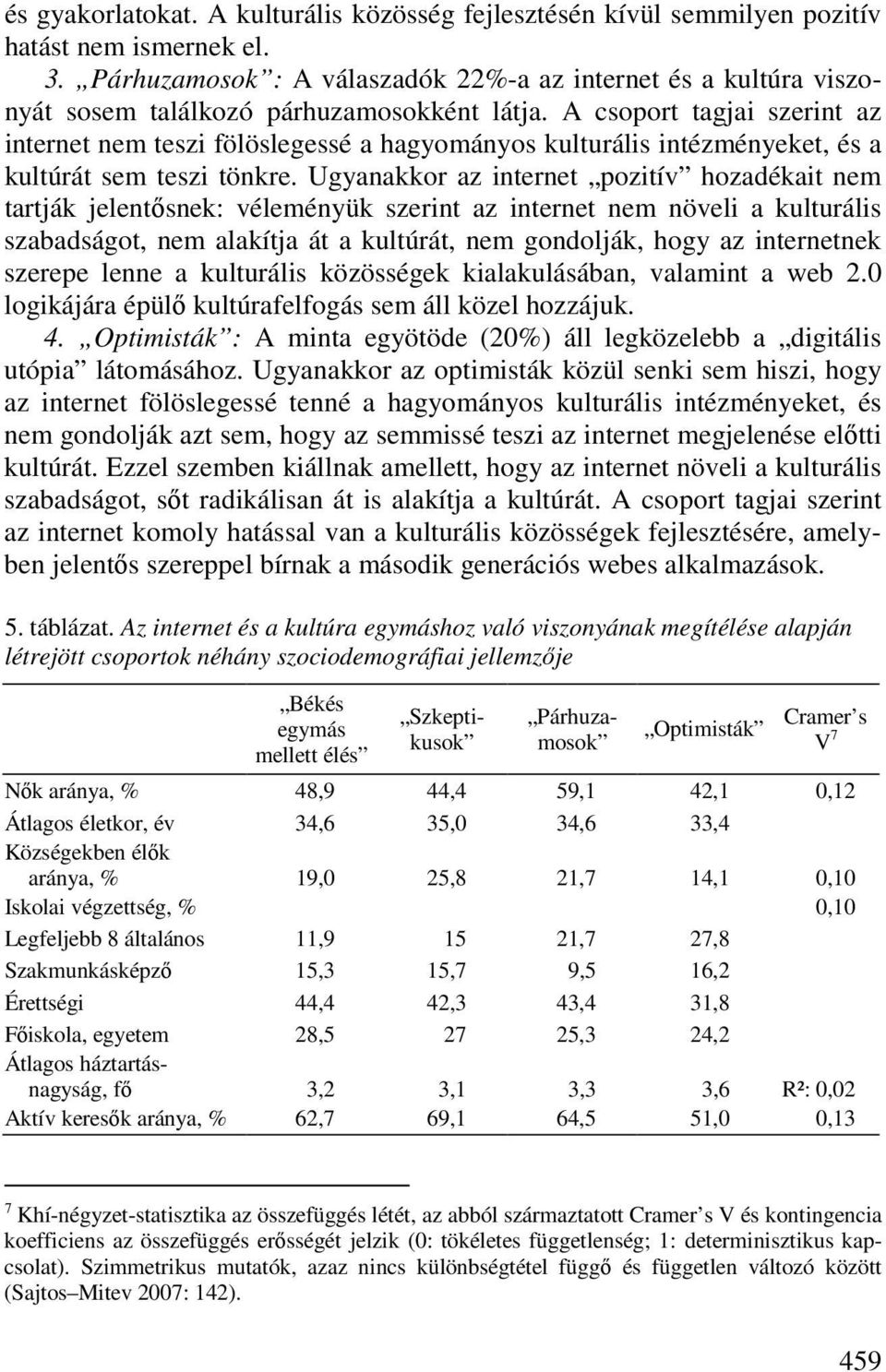 A csoport tagjai szerint az internet nem teszi fölöslegessé a hagyományos kulturális intézményeket, és a kultúrát sem teszi tönkre.