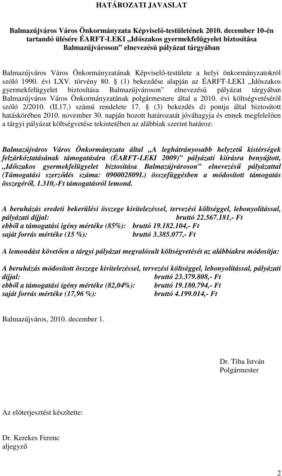 önkormányzatokról szóló 1990. évi LXV. törvény 80.