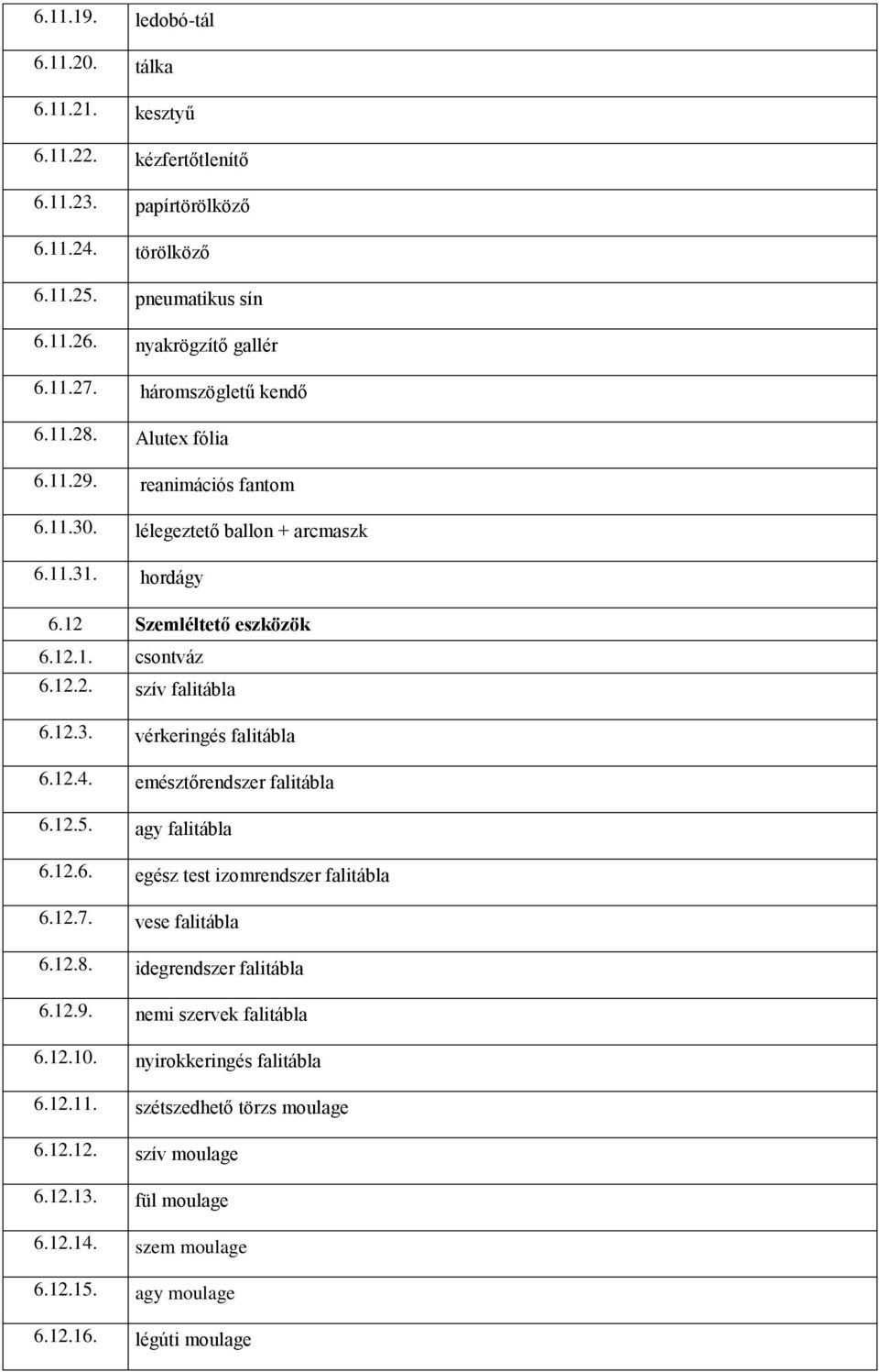 12.3. vérkeringés falitábla 6.12.4. emésztőrendszer falitábla 6.12.5. agy falitábla 6.12.6. egész test izomrendszer falitábla 6.12.7. vese falitábla 6.12.8. idegrendszer falitábla 6.12.9.