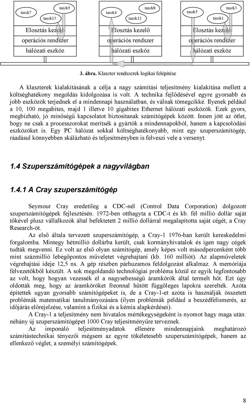 Klaszter rendszerek logikai felépítése A klaszterek kialakításának a célja a nagy számítási teljesítmény kialakítása mellett a költséghatékony megoldás kidolgozása is volt.