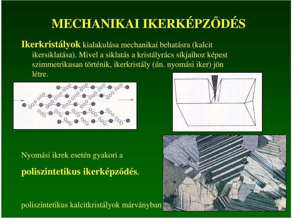 Mivel a siklatás a kristályrács síkjaihoz képest szimmetrikusan történik,