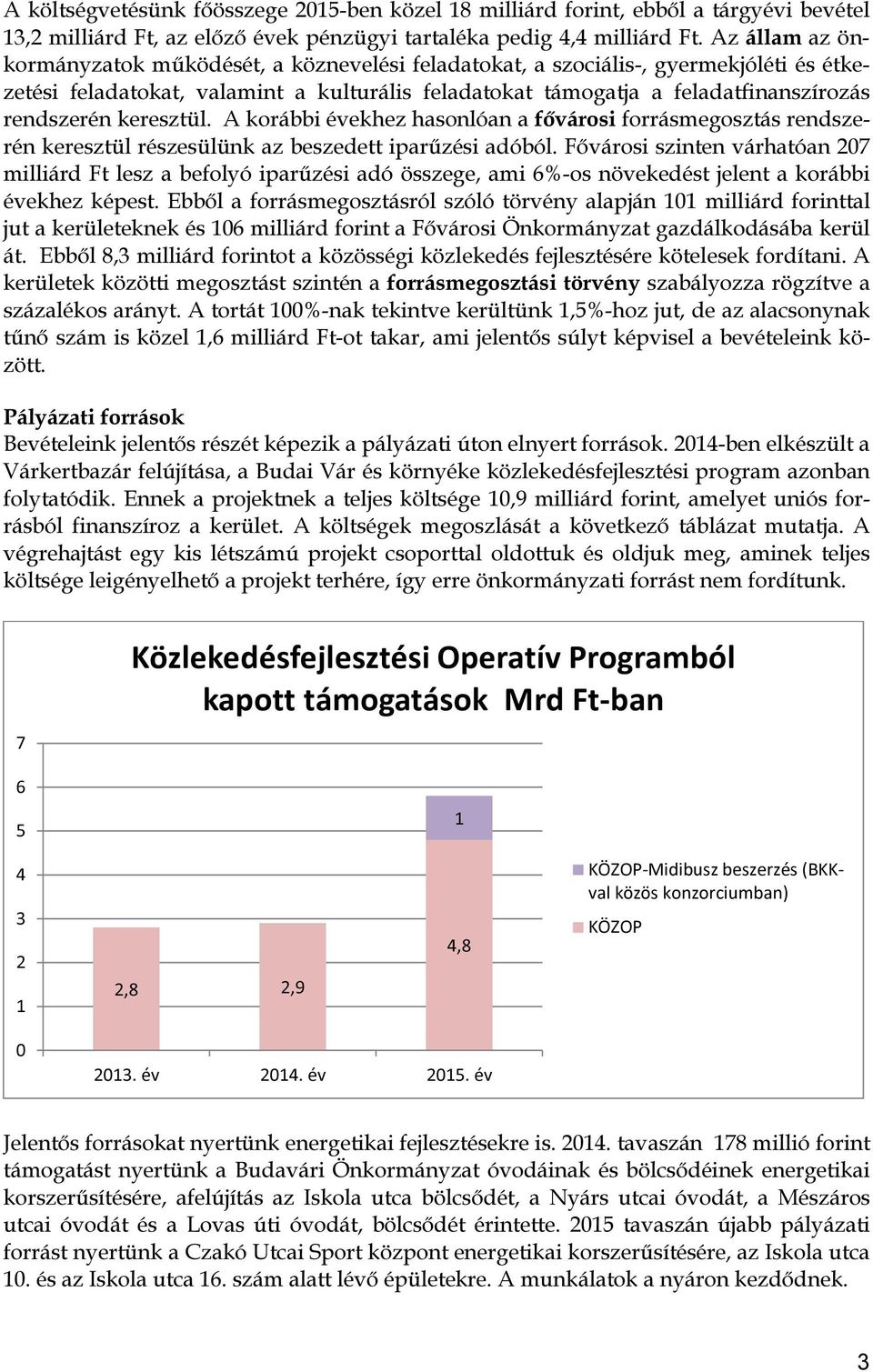 keresztül. A korábbi évekhez hasonlóan a fővárosi forrásmegosztás rendszerén keresztül részesülünk az beszedett iparűzési adóból.