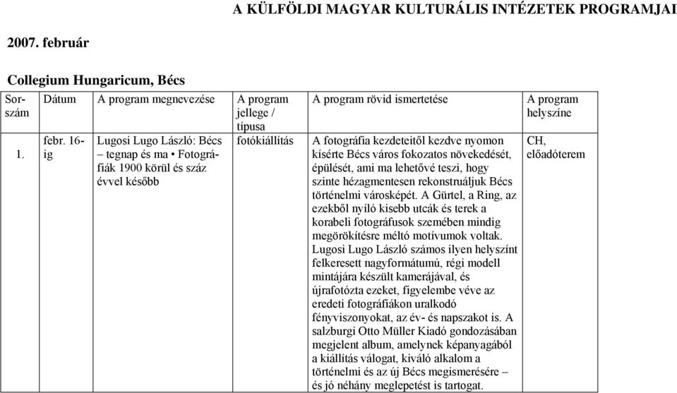 növekedését, épülését, ami ma lehetővé teszi, hogy szinte hézagmentesen rekonstruáljuk Bécs történelmi városképét.