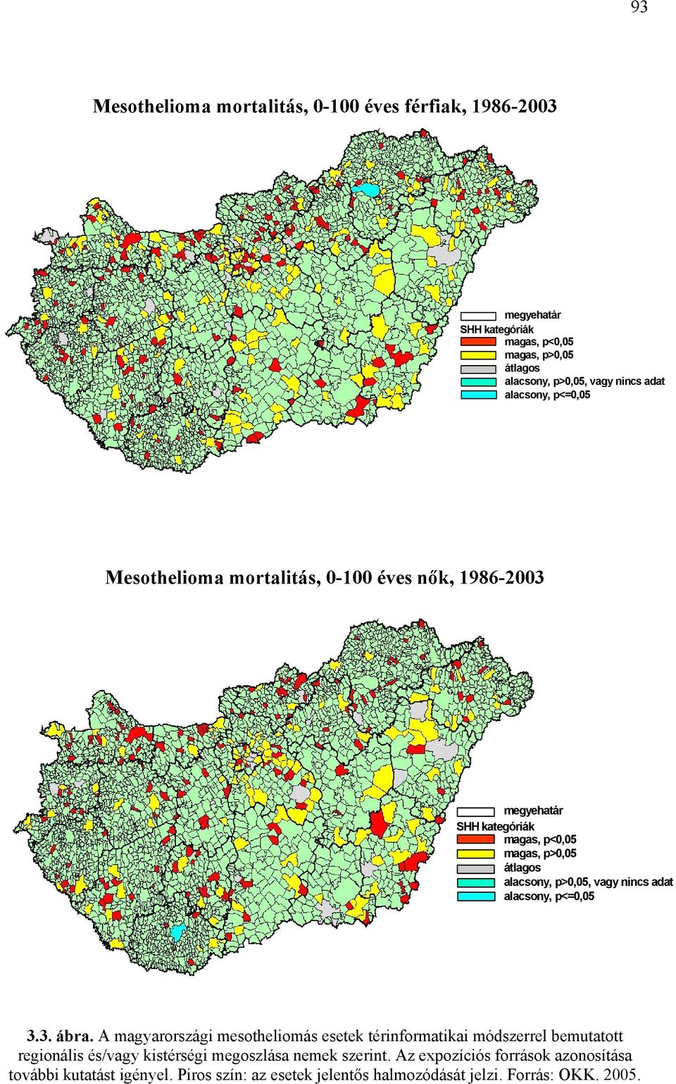 p>0,05, vagy nincs adat alacsony, p<=0,05 3.3. ábra.