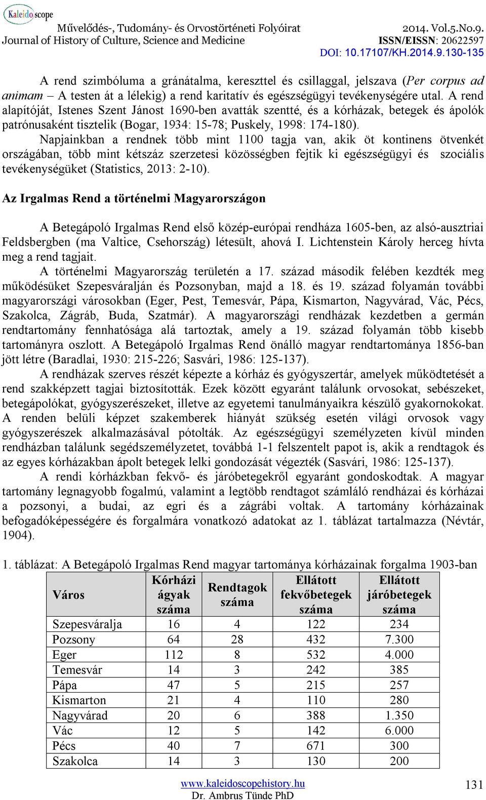 Napjainkban a rendnek több mint 1100 tagja van, akik öt kontinens ötvenkét országában, több mint kétszáz szerzetesi közösségben fejtik ki egészségügyi és szociális tevékenységüket (Statistics, 2013: