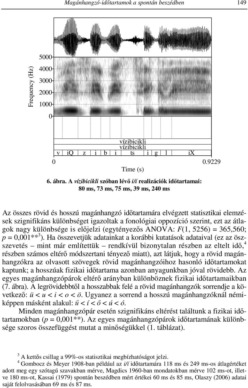 igazoltak a fonológiai oppozíció szerint, ezt az átlagok nagy különbsége is elıjelzi (egytényezıs ANOVA: F(1, 5256) = 365,5; p = 0,001**3).