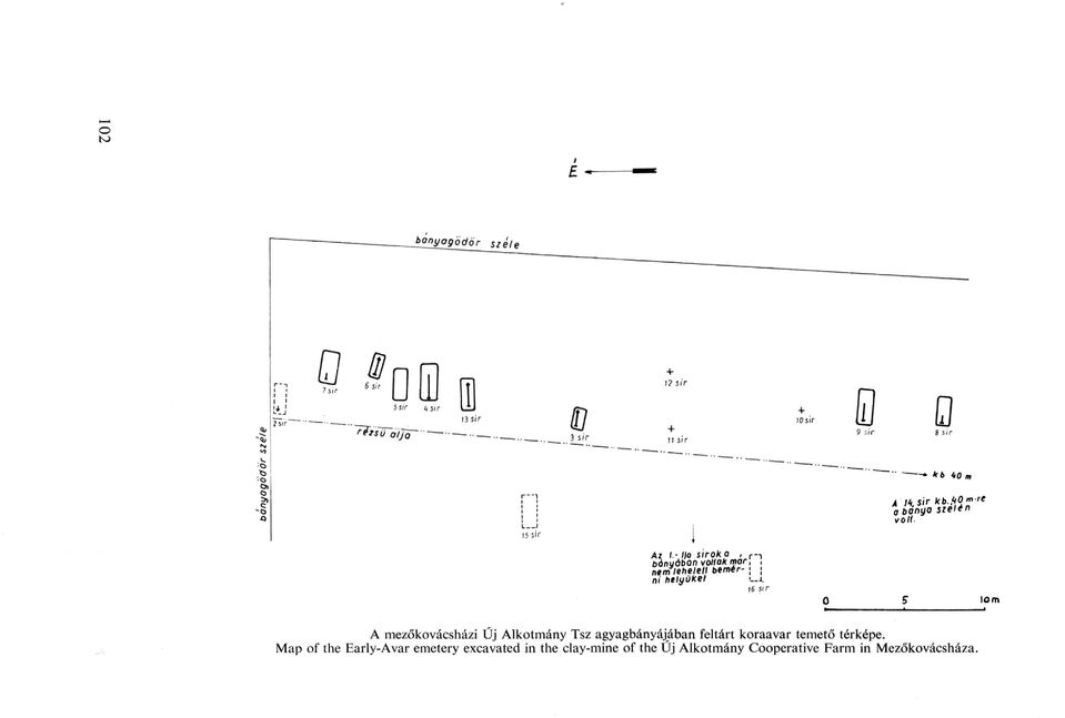 Map of the Early-Avar emetery excavated in the