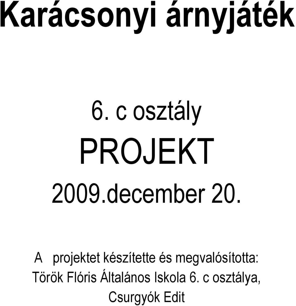 A projektet készítette és