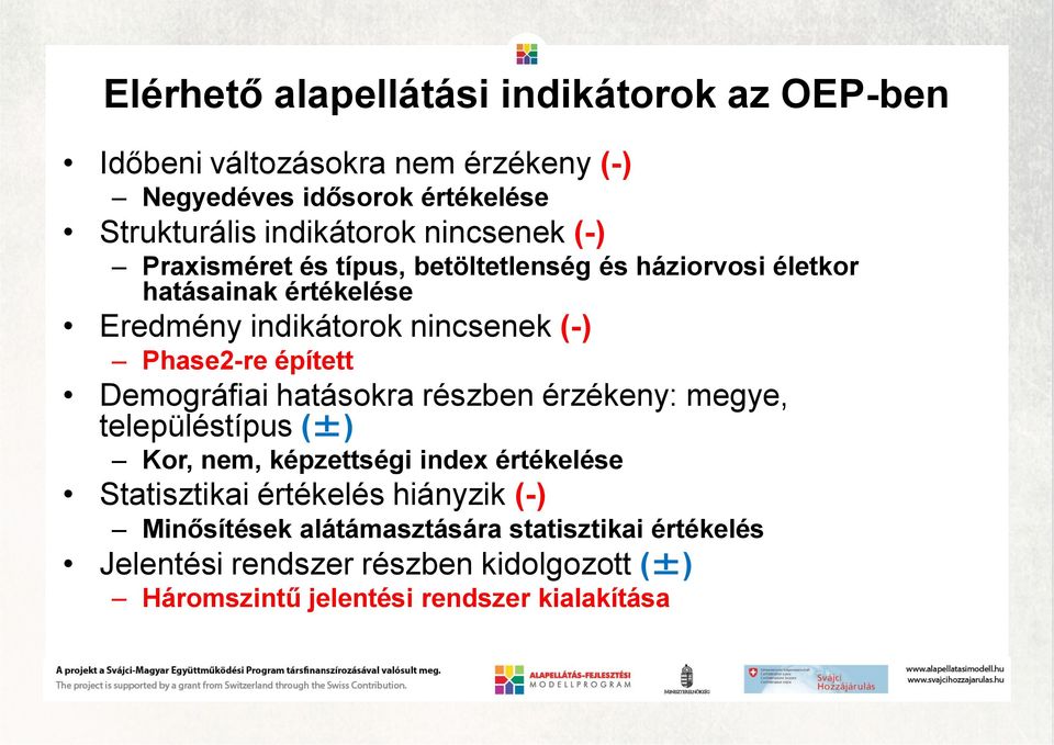 épített Demográfiai hatásokra részben érzékeny: megye, településtípus (±) Kor, nem, képzettségi index értékelése Statisztikai értékelés