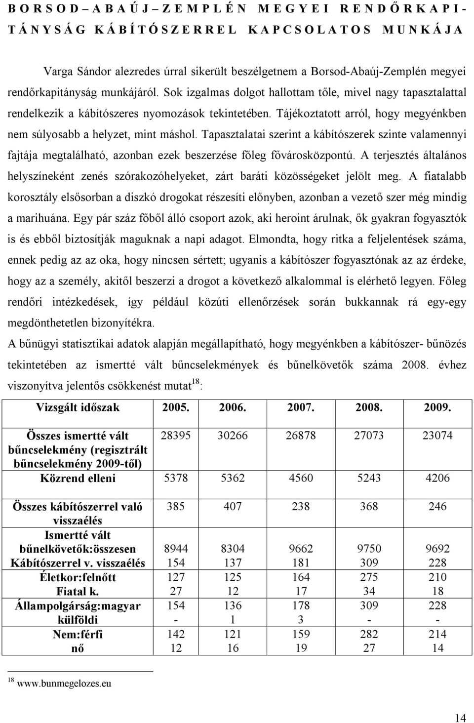 Tájékoztatott arról, hogy megyénkben nem súlyosabb a helyzet, mint máshol. Tapasztalatai szerint a kábítószerek szinte valamennyi fajtája megtalálható, azonban ezek beszerzése főleg fővárosközpontú.