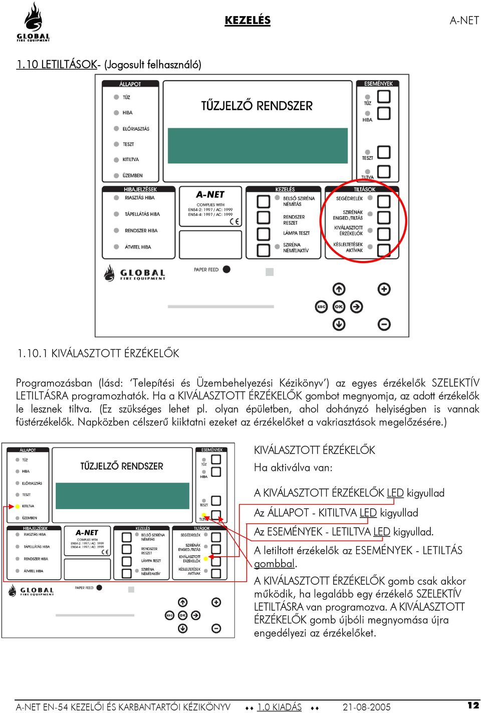 Napközben célszerű kiiktatni ezeket az érzékelőket a vakriasztások megelőzésére.