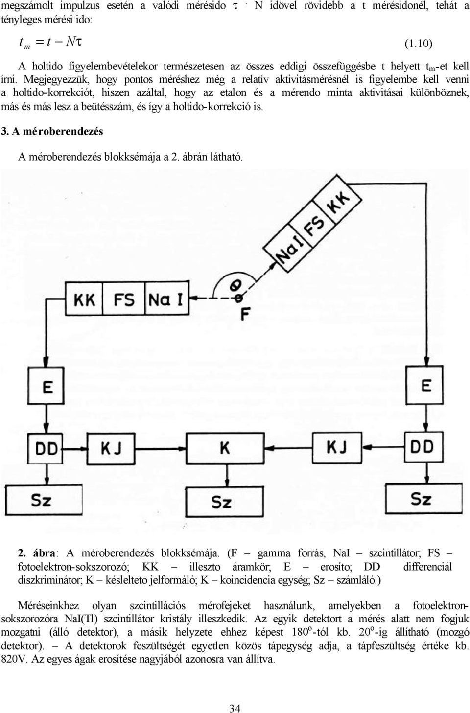 Megjegyezzük, hogy pontos méréshez még a relatív aktivitásmérésnél is figyelembe kell venni a holtido-korrekciót, hiszen azáltal, hogy az etalon és a mérendo minta aktivitásai különböznek, más és más