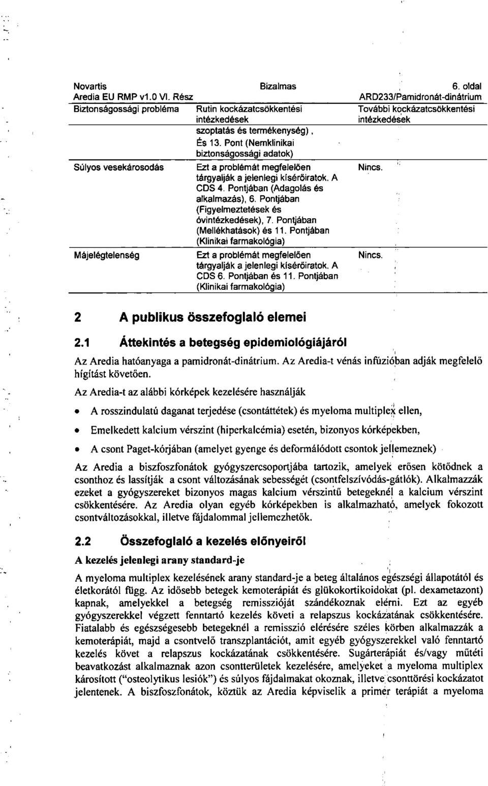 Pontjában (Figyelmeztetések és óvintézkedések), 7. Pontjában (Mellékhatások) és 11. Pontjában (Klinikai farmakológia) tárgyalják a jelenlegi kísérőiratok. A CDS 6. Pontjában és 11.