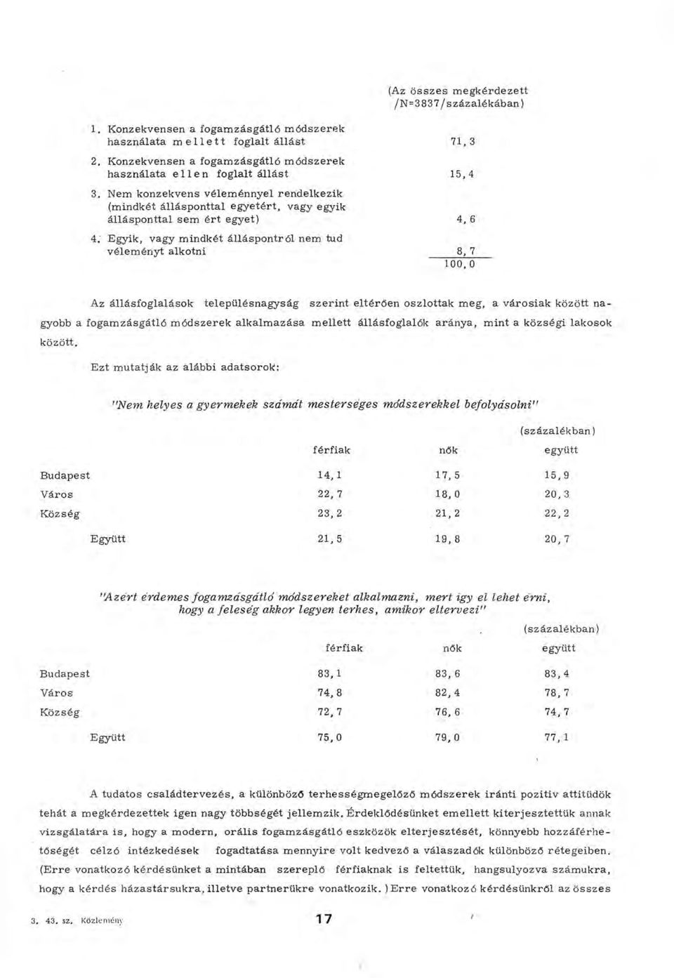 akkor legyen terhes, amikor eltervezi" A tudatos családtervezés, a különböző terhességm egelőző m ódszerek iránti pozitiv attitűdök tehát a m egkérdezettek igen nagy többségét jellem zik.