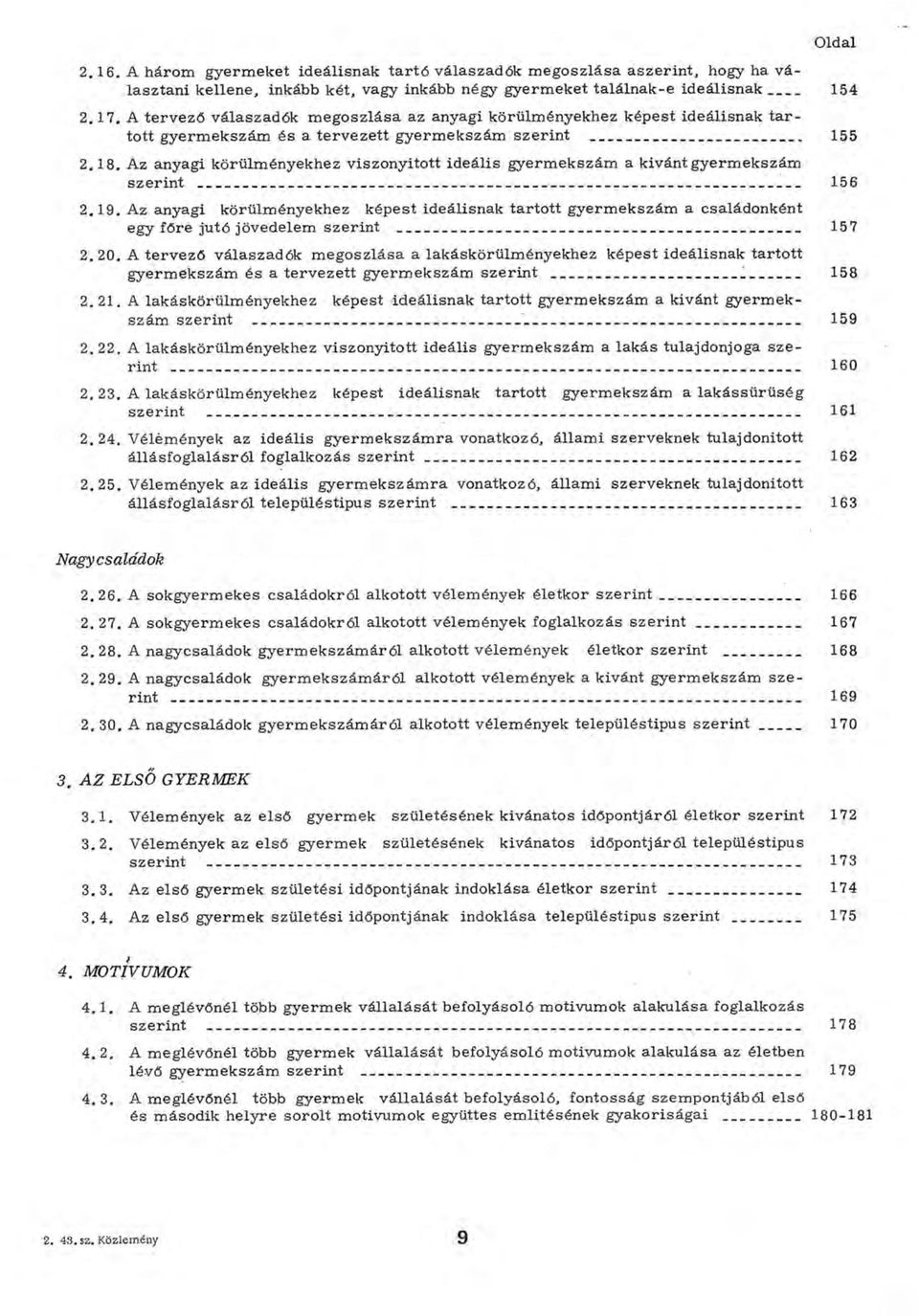 Az anyagi körülményekhez viszonyitott ideális gyerm ekszám a kivánt gyerm ekszám szerint 156 2.1 9.