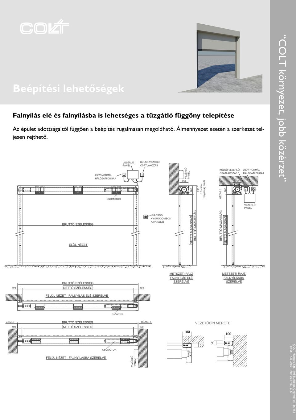 adottságaitól függően a beépítés rugalmasan megoldható.