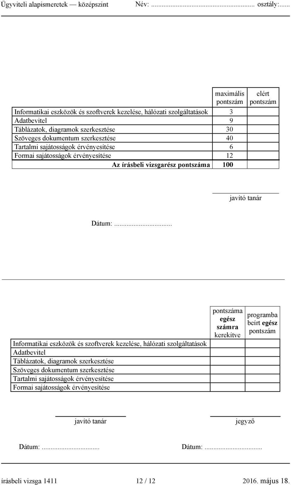 .. Informatikai eszközök és szoftverek kezelése, hálózati szolgáltatások Adatbevitel Táblázatok, diagramok szerkesztése Szöveges dokumentum szerkesztése Tartalmi sajátosságok