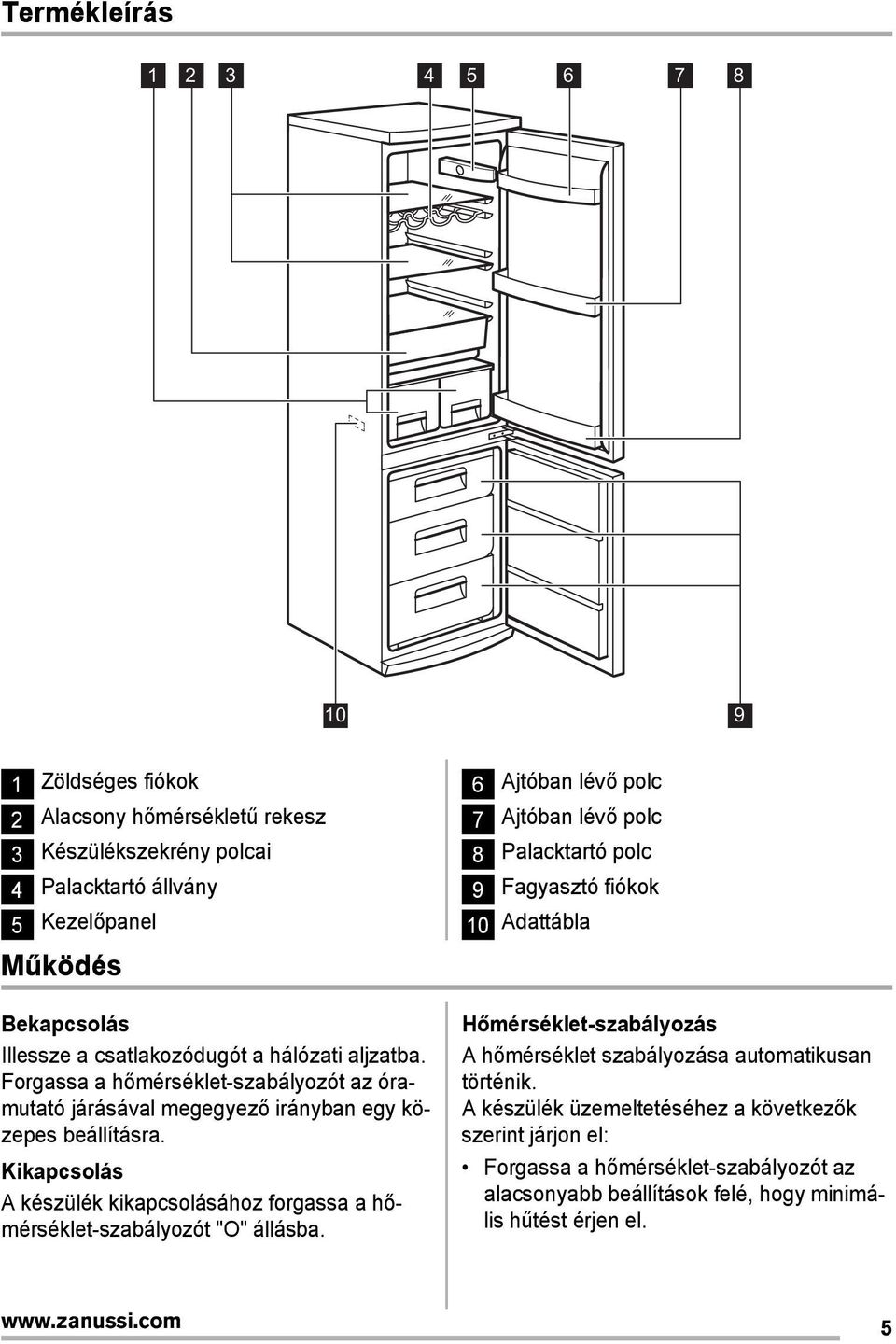 Kikapcsolás A készülék kikapcsolásához forgassa a hőmérséklet-szabályozót "O" állásba.