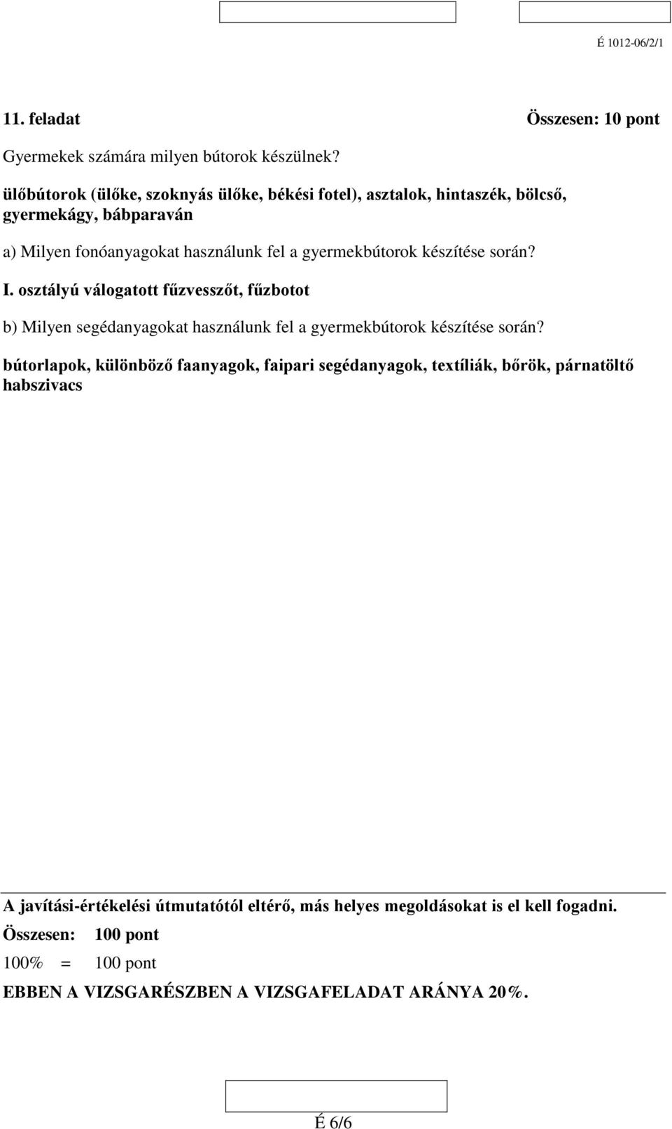 készítése során? I. osztályú válogatott fűzvesszőt, fűzbotot b) Milyen segédanyagokat használunk fel a gyermekbútorok készítése során?