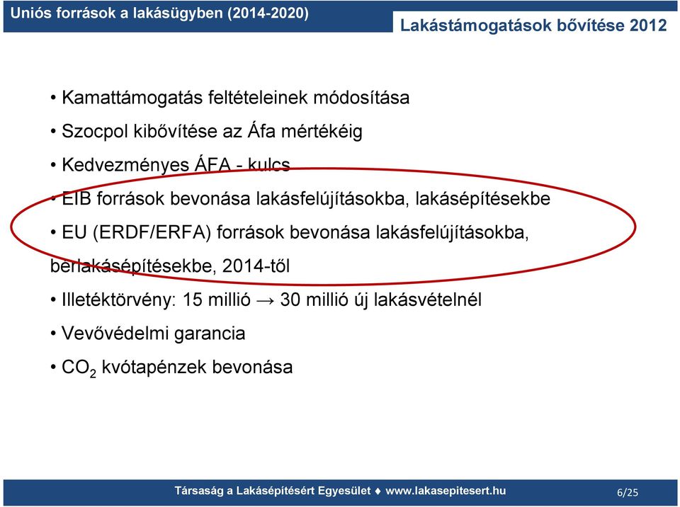 lakásépítésekbe EU (ERDF/ERFA) források bevonása lakásfelújításokba, bérlakásépítésekbe,