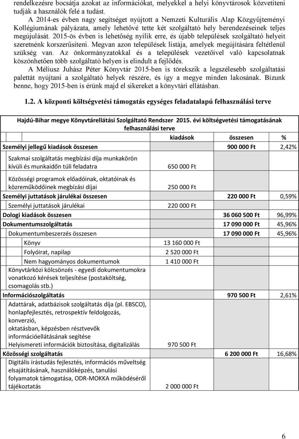 2015-ös évben is lehetőség nyílik erre, és újabb települések szolgáltató helyeit szeretnénk korszerűsíteni. Megvan azon települések listája, amelyek megújítására feltétlenül szükség van.