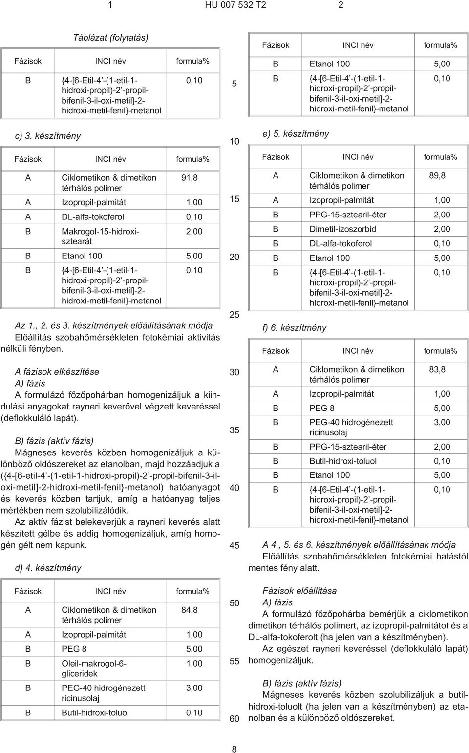 Izopropil-palmitát 1,00 A DL-alfa-tokoferol 0, B Makrogol-1-hidroxisztearát 2,00 B Etanol 0,00 B {4¹[6¹Etil-4 -(1¹etil-1- hidroxi-propil)-2 -propil- bifenil-3-il-oxi-metil]-2-