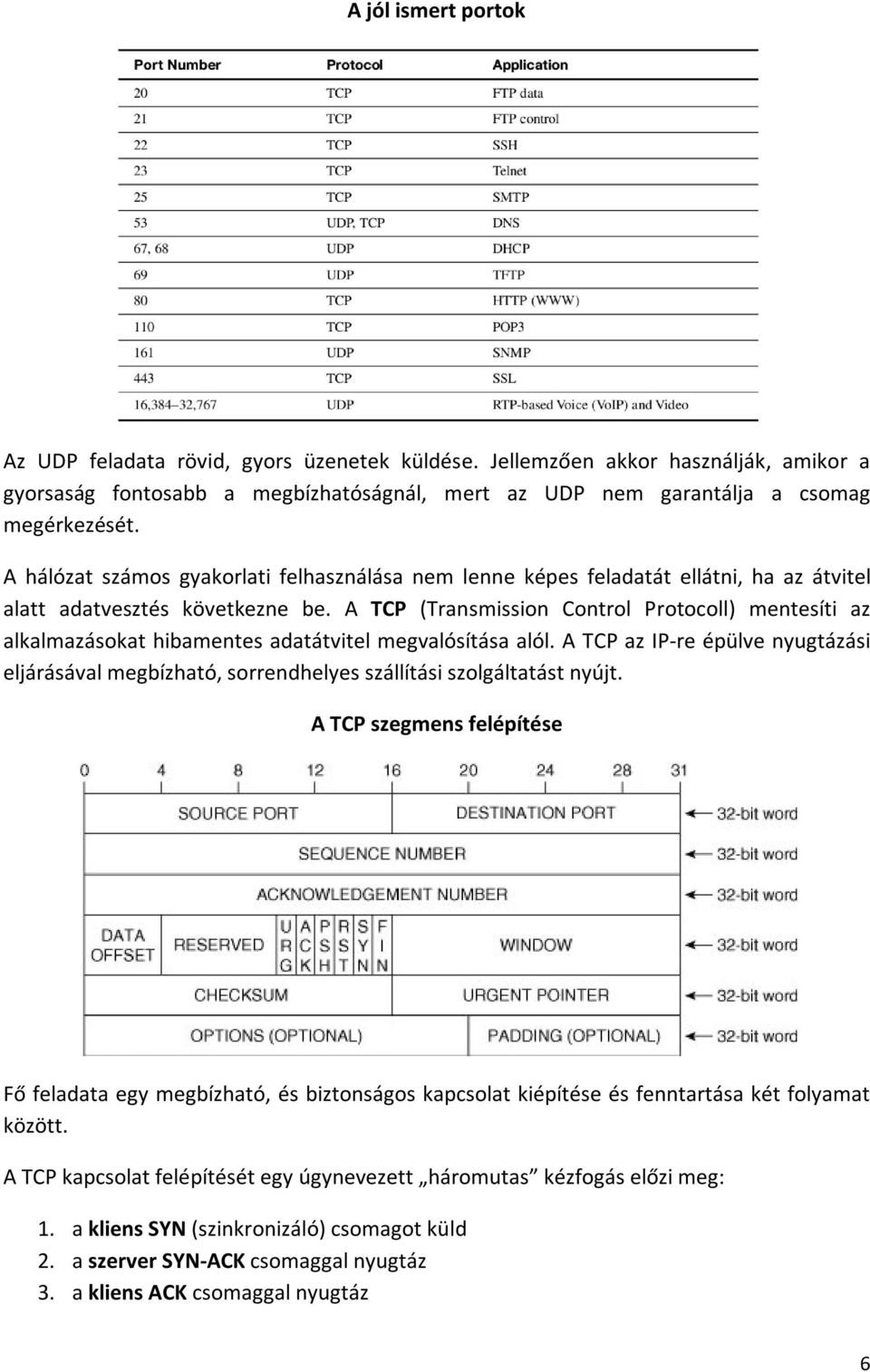 A TCP (Transmission Control Protocoll) mentesíti az alkalmazásokat hibamentes adatátvitel megvalósítása alól.