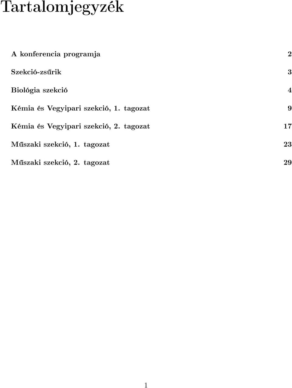tagozat 9 Kémia és Vegyipari szekció, 2.