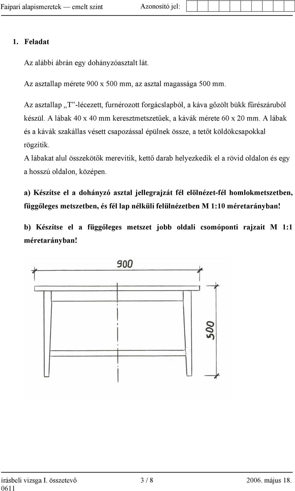 A lábak és a kávák szakállas vésett csapozással épülnek össze, a tetőt köldökcsapokkal rögzítik.