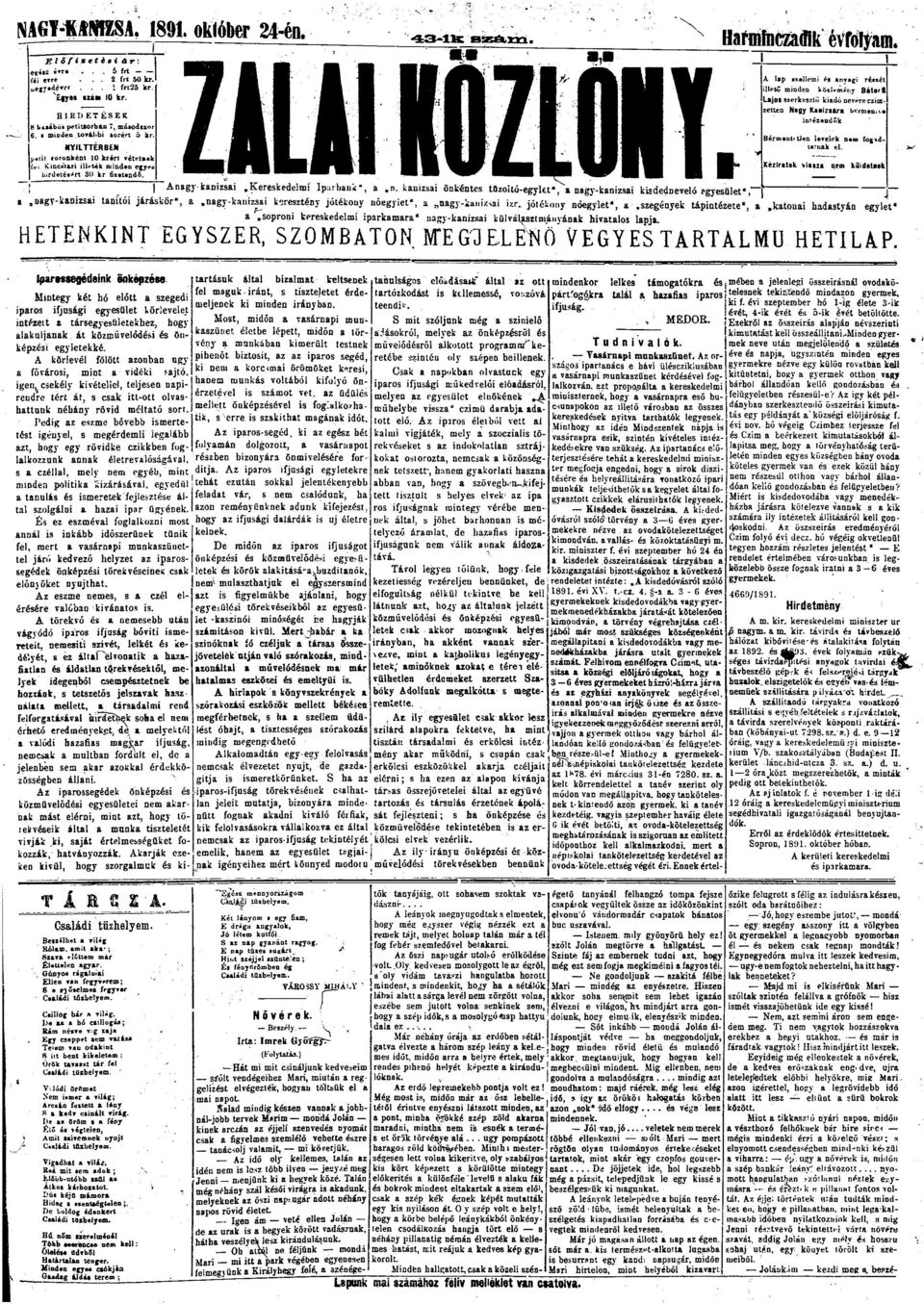 knizsi önkéntes tözitó-egykt', ngy-knizsi kisdedneveló egyesület*, ngy-knizsi tnítói járáskr',,ngy-knizsi kresztény jótékny nőegylet', ngy-knizsi ízr jótékny nőegylet*,.szegények tápintézete".