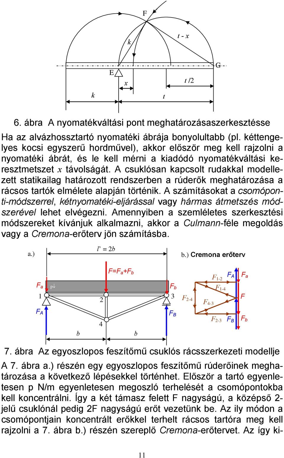 A csuklósn kpcsolt rudkkl modellezett sttikilg htározott rendszerben rúderők meghtározás rácsos trtók elmélete lpán történik.