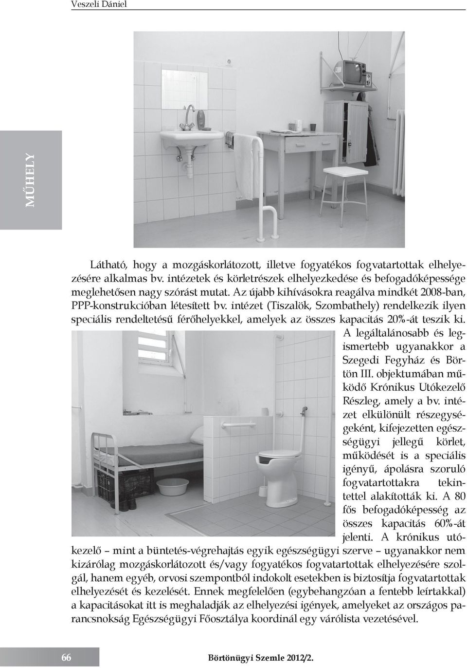 intézet (Tiszalök, Szombathely) rendelkezik ilyen speciális rendeltetésű férőhelyekkel, amelyek az összes kapacitás 20%-át teszik ki.