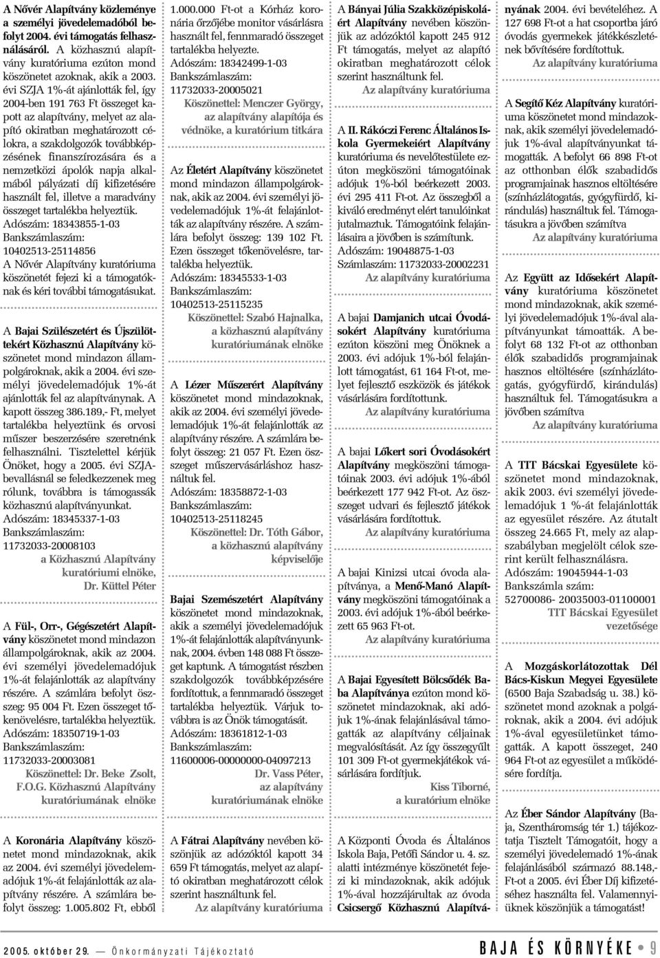 nemzetközi ápolók napja alkalmából pályázati díj kifizetésére használt fel, illetve a maradvány összeget tartalékba helyeztük.