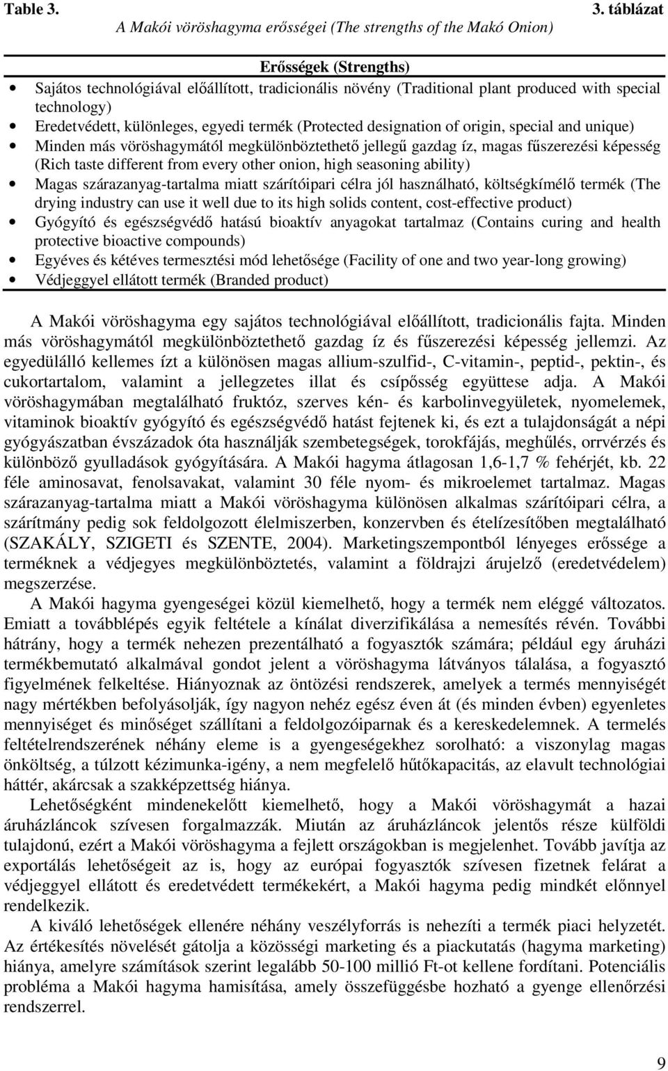 designation of origin, special and unique) Minden más vöröshagymától megkülönböztethet jelleg gazdag íz, magas fszerezési képesség (Rich taste different from every other onion, high seasoning