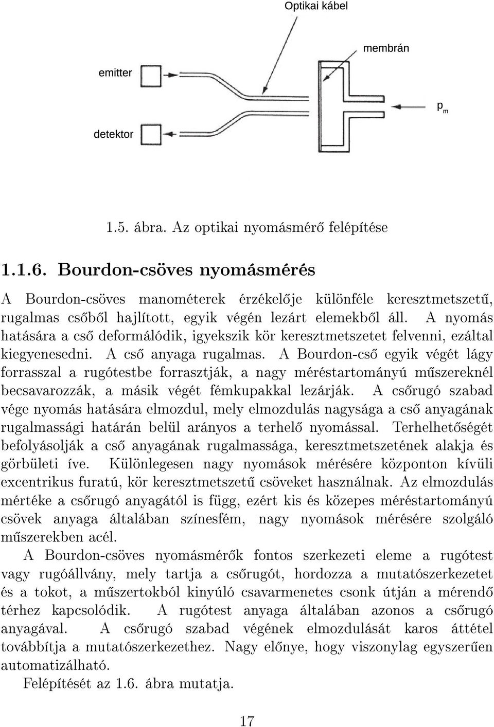 A nyomás hatására a cs deformálódik, igyekszik kör keresztmetszetet felvenni, ezáltal kiegyenesedni. A cs anyaga rugalmas.