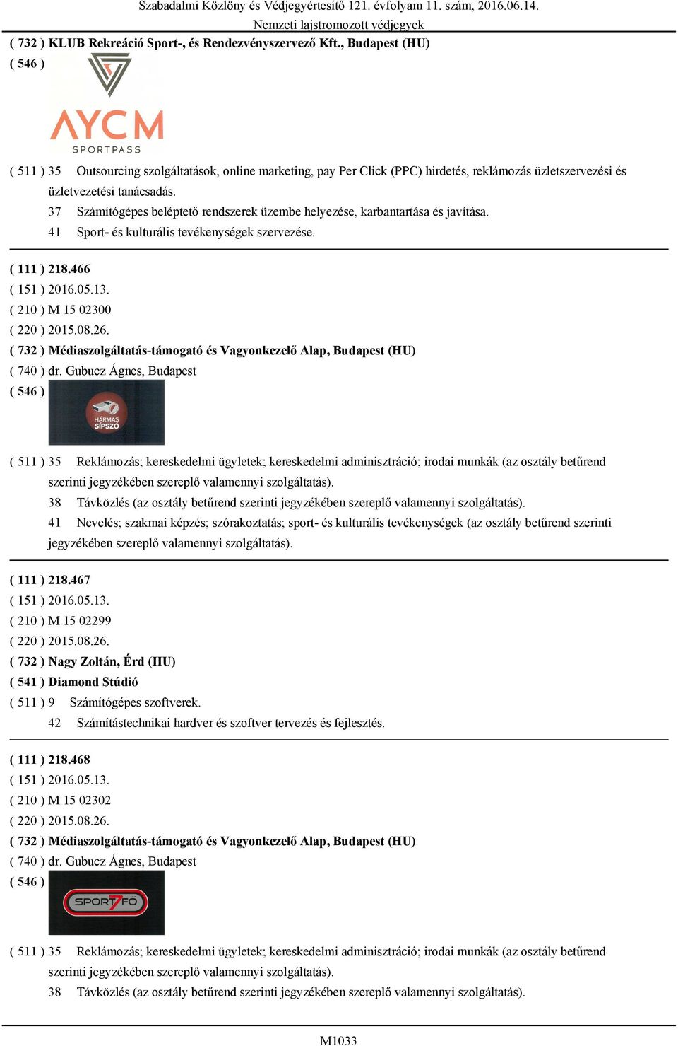 Lajstromozott védjegyek - PDF Ingyenes letöltés