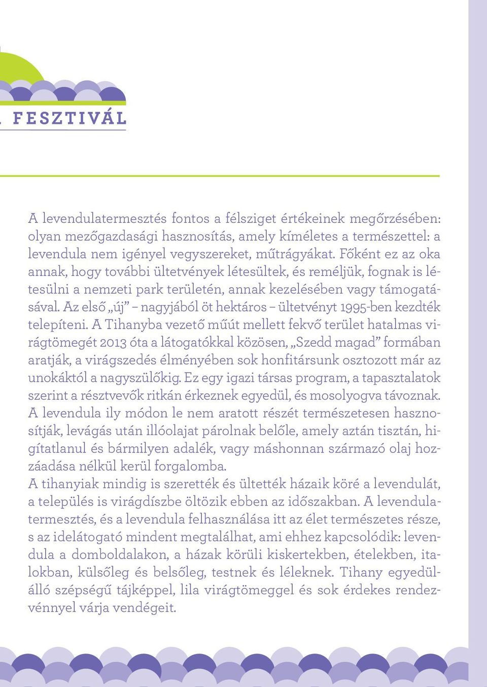 Az első új nagyjából öt hektáros ültetvényt 1995-ben kezdték telepíteni.