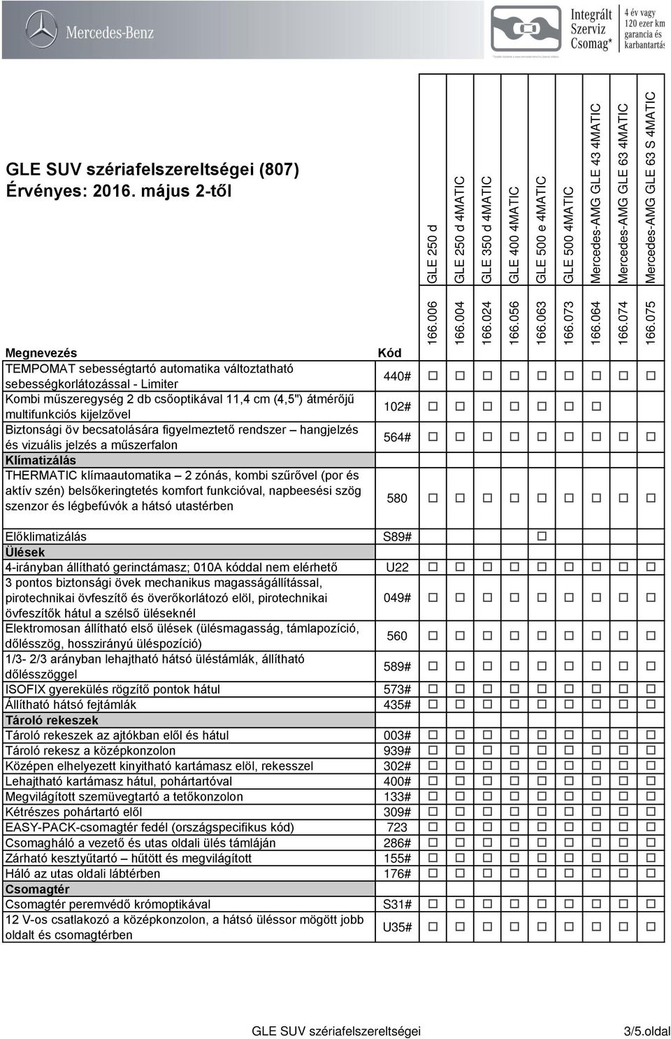 szög szenzor és légbefúvók a hátsó utastérben 440# o o o o o o o o o 102# o o o o o o o 564# o o o o o o o o o 580 o o o o o o o o o Előklimatizálás S89# o Ülések 4-irányban állítható gerinctámasz;