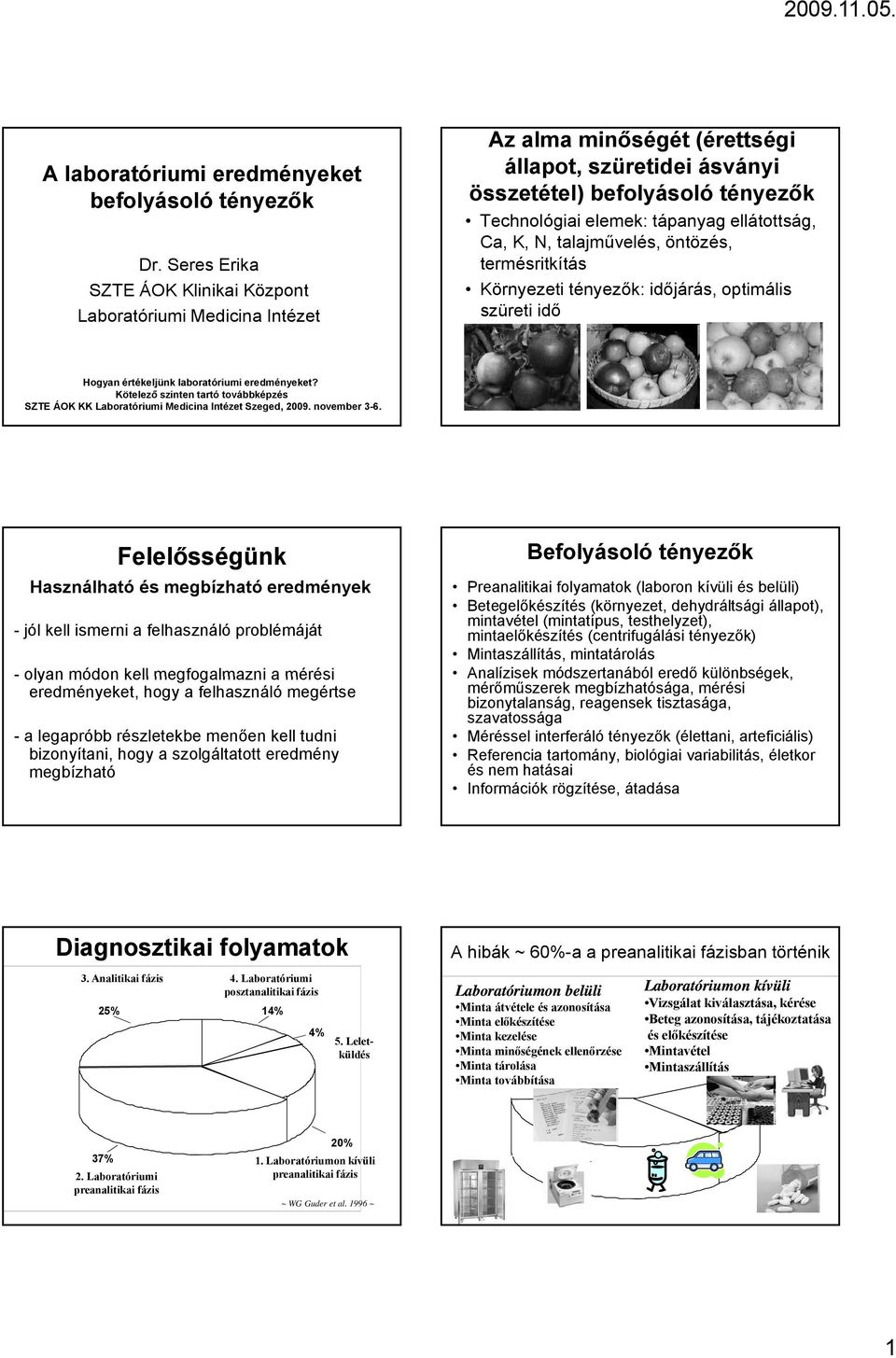 ellátottság, Ca, K, N, talajművelés, öntözés, termésritkítás Környezeti tényezők: időjárás, optimális szüreti idő Hogyan értékeljünk laboratóriumi eredményeket?