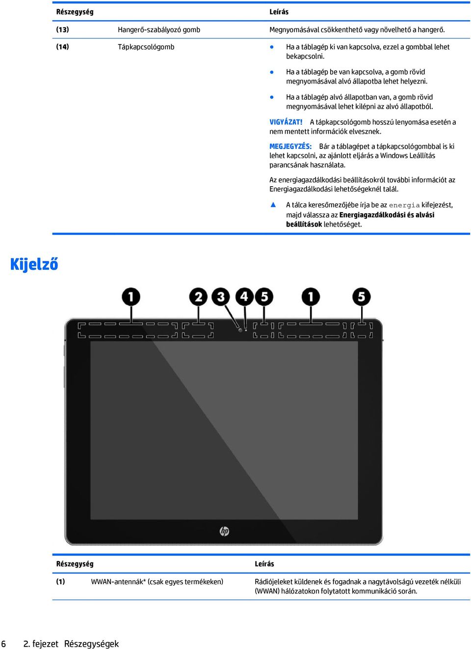 A tápkapcsológomb hosszú lenyomása esetén a nem mentett információk elvesznek.