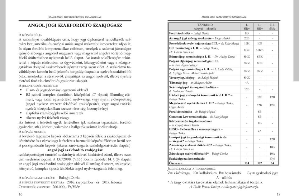 kellő alapot. Az iratok sokféleségére tekintettel a képzés elsősorban az ügyvédként, közjegyzőként vagy a közigazgatásban dolgozó szakemberek igényeit tartja szem előtt.