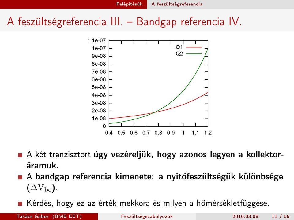 1 1.2 A két tranzisztort úgy vezéreljük, hogy azonos legyen a kollektoráramuk.