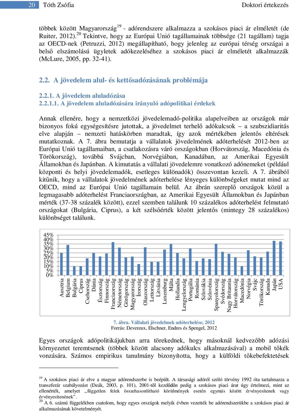 adókezeléséhez a szokásos piaci ár elméletét alkalmazzák (McLure, 2005, pp. 32-41)