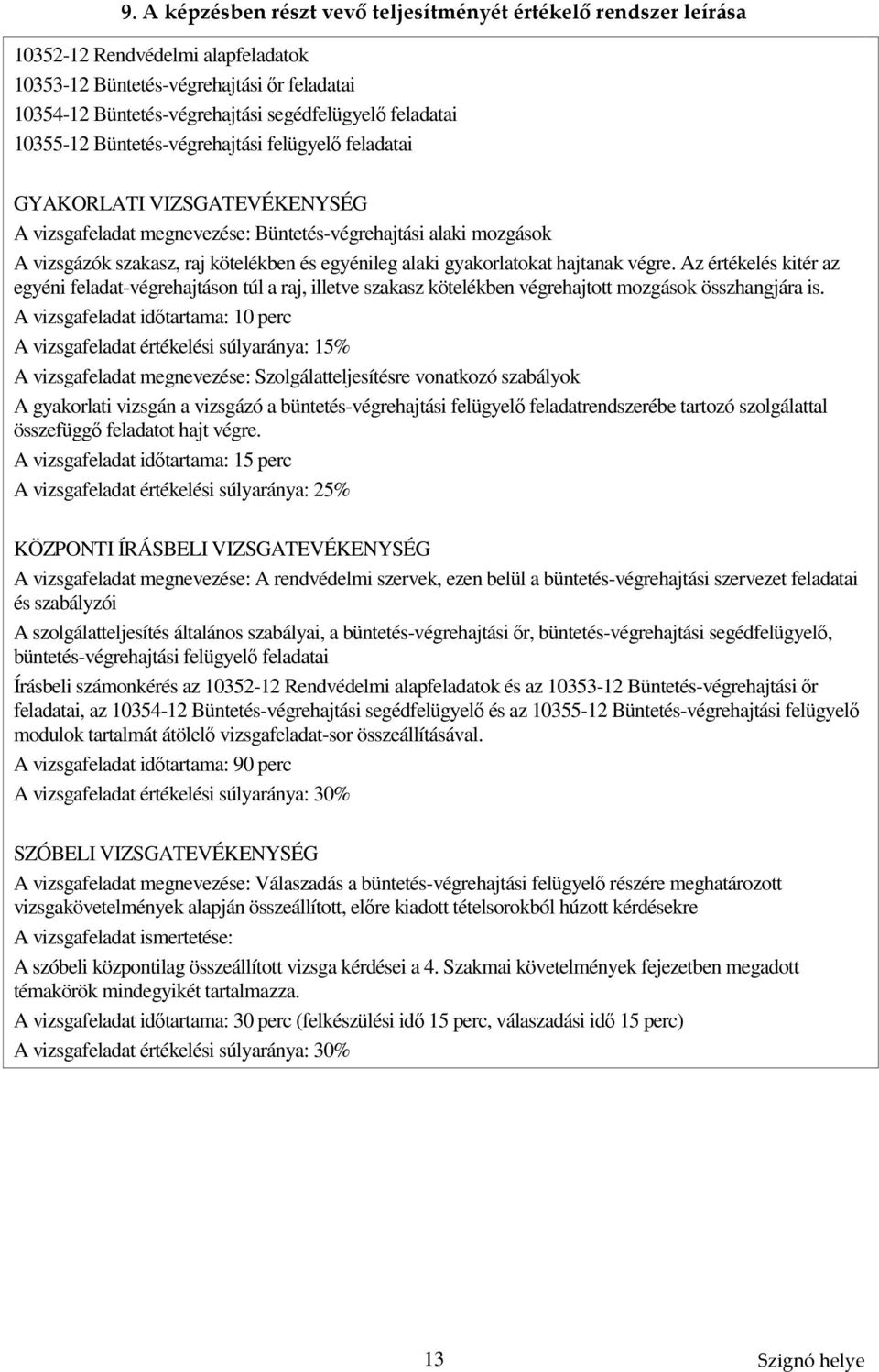 egyénileg alaki gyakorlatokat hajtanak végre. Az értékelés kitér az egyéni feladat-végrehajtáson túl a raj, illetve szakasz kötelékben végrehajtott mozgások összhangjára is.