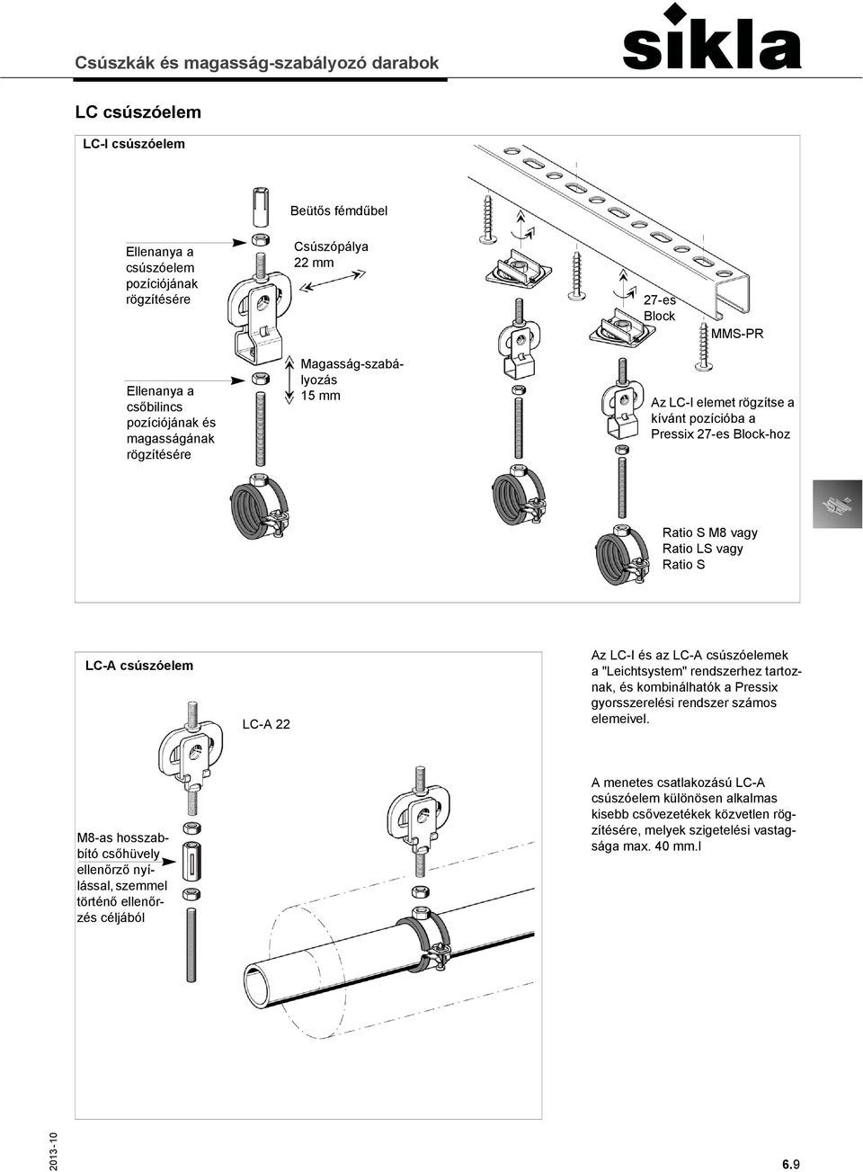 22 Az LC-I és az LC-A csúszóelemek a "Leichtsystem" rendszerhez tartoznak, és kombinálhatók a Pressix gyorsszerelési rendszer számos elemeivel.