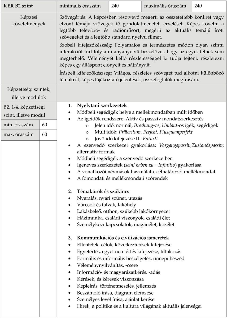 Képes követni a legtöbb televízió és rádióműsort, megérti az aktuális témájú írott szövegeket és a legtöbb standard nyelvű filmet.