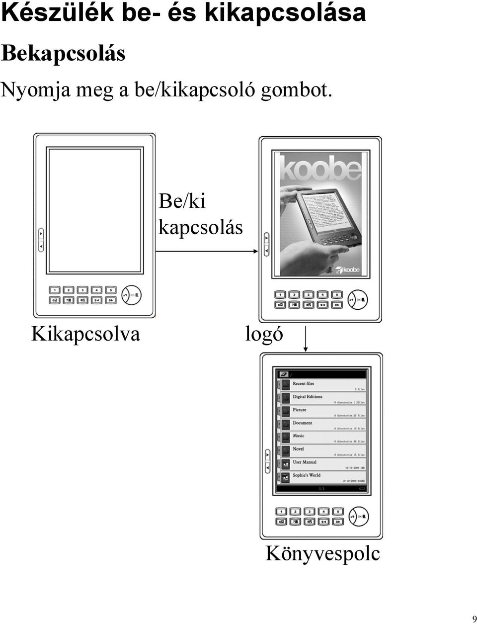 be/kikapcsoló gombot.