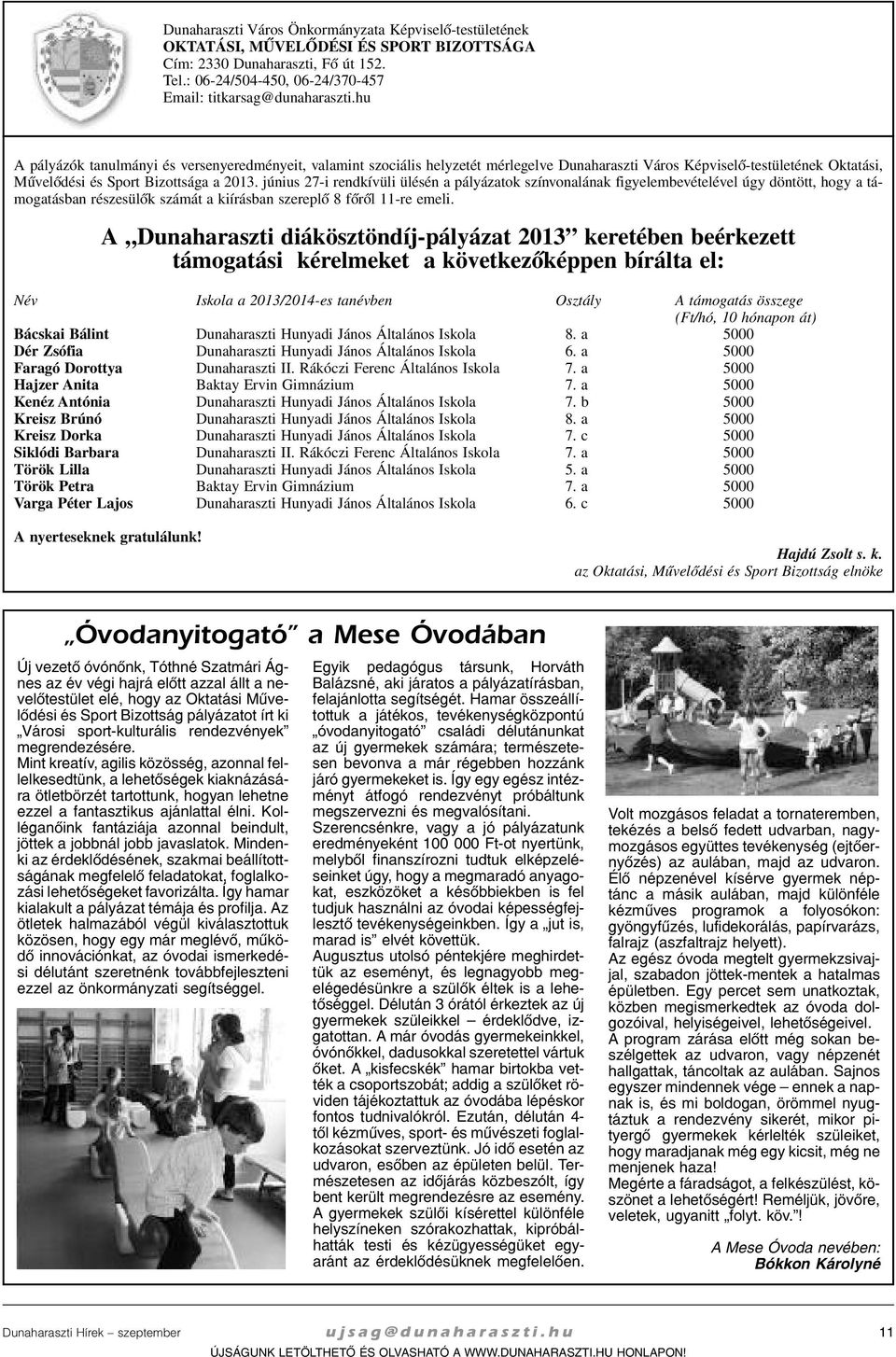 zott sá ga a 2013.