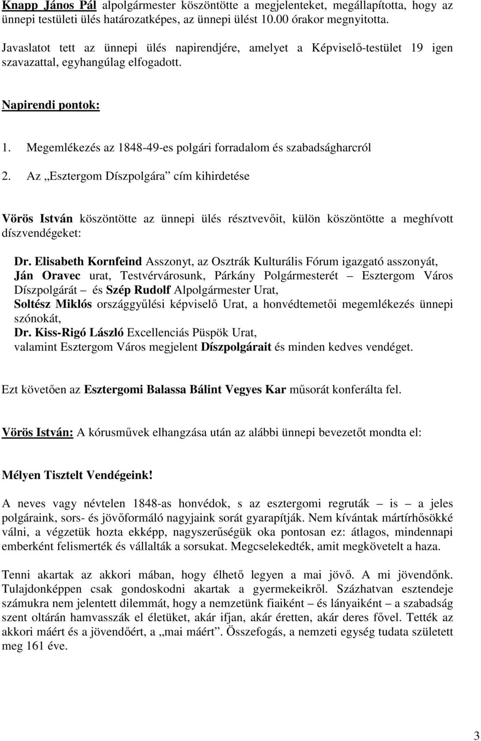 Megemlékezés az 1848-49-es polgári forradalom és szabadságharcról 2.