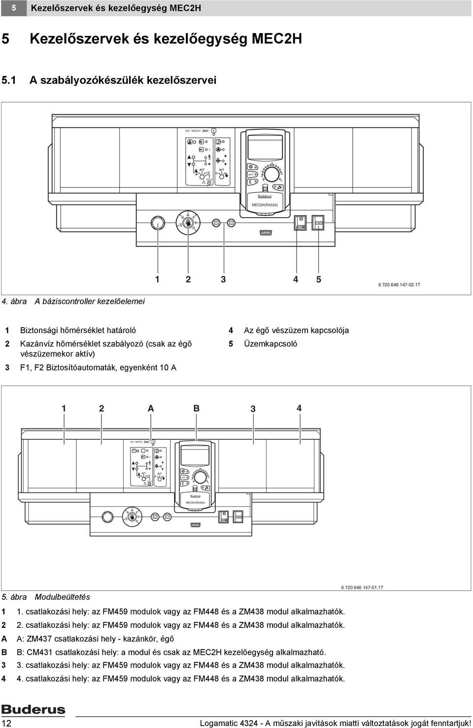 kapcsolója 5 Üzemkapcsoló 1 2 A 3 4 105 MEC2H MEC! TEST T uderus MEC2H(R4324) 5. ábra Modulbeültetés 1 1. csatlakozási hely: az FM459 modulok vagy az FM448 és a ZM438 modul alkalmazhatók. 2 2.